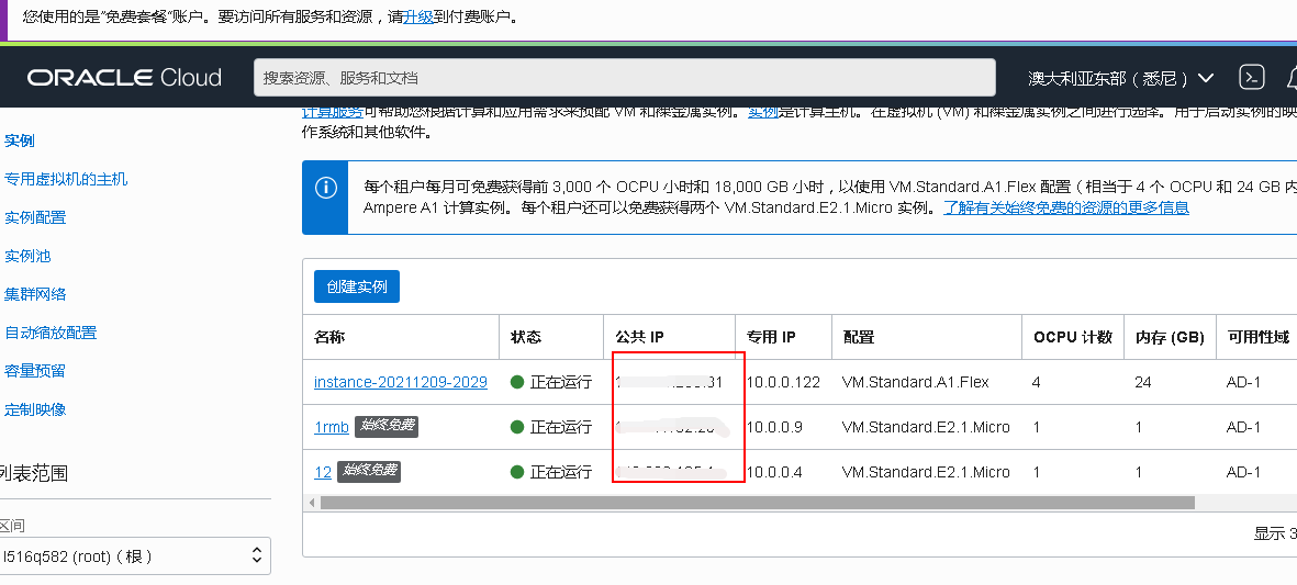 甲骨文ARM创建了3H16G后，立即删除了